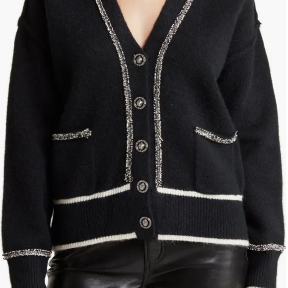 *NWT* Grey Collective Metallic Trim Button Front Cardigan Size M Sold Out Style - Picture 3 of 4